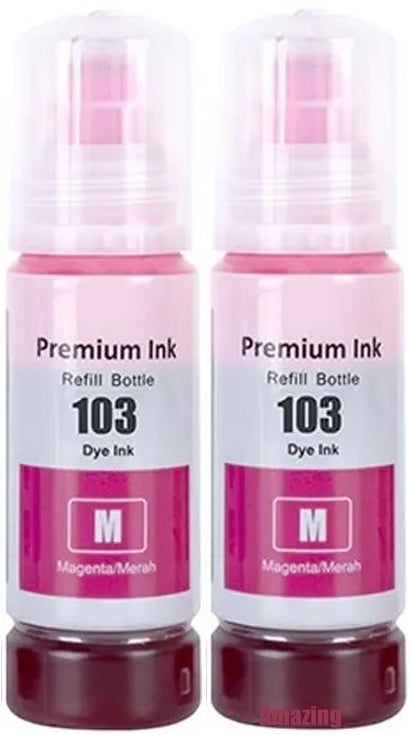2 Compatible Magenta Ink Bottle, For Epson 103,  T00S3, Non-OEM