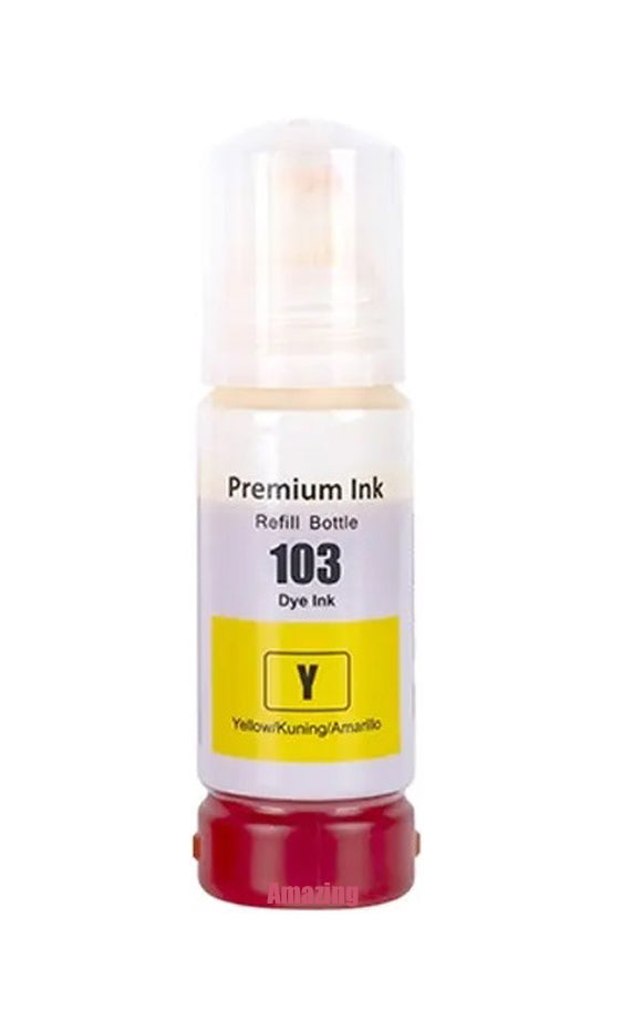 1 Compatible Yellow Ink Bottle, For Epson 103,  T00S4, Non-OEM