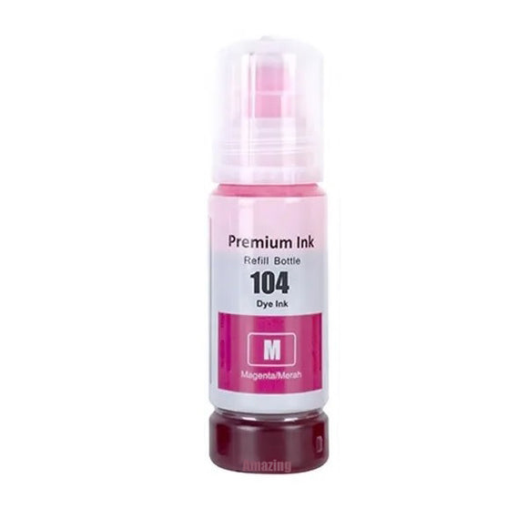1 Compatible Magenta Ink Bottle, For Epson 104, T00P3, Non-OEM
