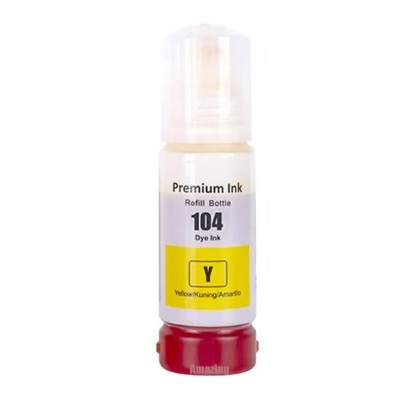 1 Compatible Yellow Ink Bottle, For Epson 104, T00P4, Non-OEM
