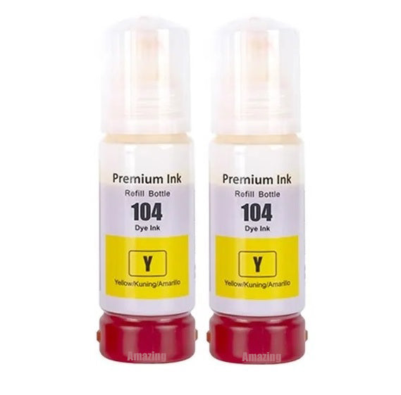 2 Compatible Yellow Ink Bottle, For Epson 104, T00P4, Non-OEM – Amazing ...