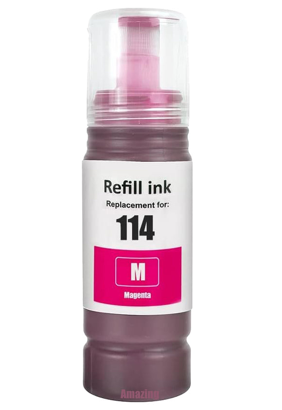 1 Compatible E114 Magenta Ink Bottle, For Epson 114, T07B3, Non-OEM