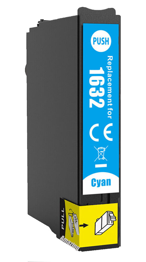 1 Compatible Cyan, Ink Cartridges, Replaces For Epson 16XL, T1632, NON-OEM
