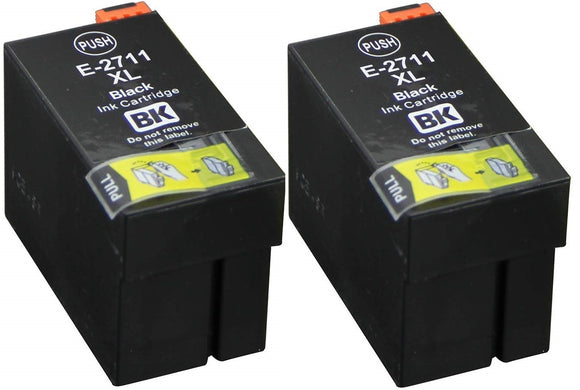 2 Compatible E27XL Black Ink Cartridge for Epson 27XL T2711, Non-OEM