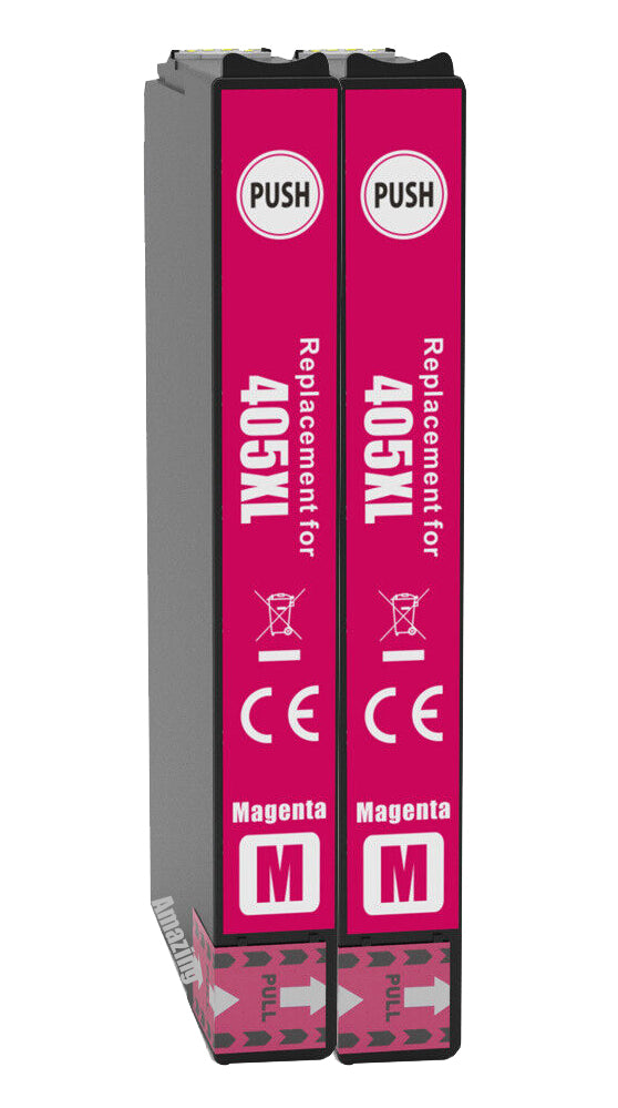 2 Compatible Magenta Ink Cartridge, Replaces For Epson 405XL, T05H3, NONOEM