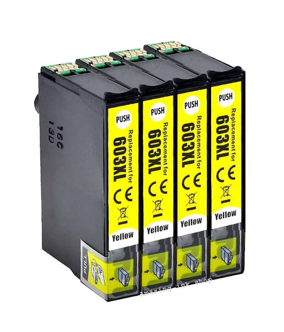 4 Compatible Yellow Ink Cartridge, Replaces For Epson 603XL, T03A4, NON-OEM