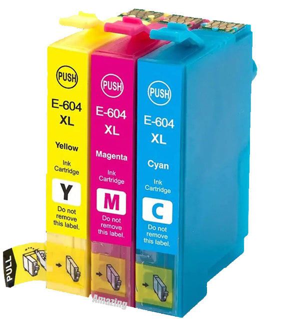 3 Compatible Ink Cartridges, Use for Epson 604XL, T10H5, Non-OEM