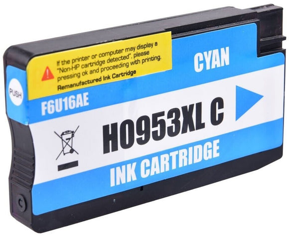 1 Compatible Cyan Ink Cartridge, Replacement For HP 953XL, F6U16AE (NON-OEM)