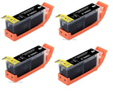 4 Compatible Black Ink Cartridge, Replaces For Canon PGI-550BKXL, NON-OEM