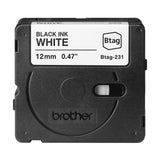 Genuine Brother BTAG-231 Black on white 12mm Label Tape Cartridge