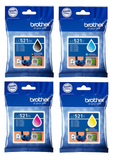 Genuine Brother LC521, 4 Colour Multipack Ink Cartridges, LC-521VAL