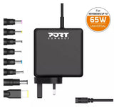 Port Connect 65W AC Adapter for Laptop Mobile Universal Black (900093B-UK)