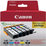 Canon Ink Cartridges, PGI-580PGBK CLI-581BK CLI-581C CLI-581M CLI-581Y, (Setup)