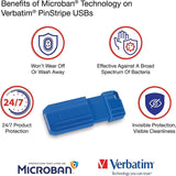 Verbatim USB  Drive|Memory Stick|Pendrive - 32GB 64GB PinStripe Various Colours