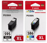 Genuine Canon PG-595 PG-595XL Black & CL-586 CL-586XL Colour Ink Cartridges  LOT