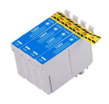 4 Compatible Cyan Ink Cartridge, Replaces For Epson T1282, NON-OEM