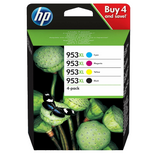 Genuine HP 953XL, High Capacity Multipack Ink Cartridges, 3HZ52, 3HZ52AE