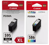 Genuine Canon PG-595 PG-595XL Black & CL-586 CL-586XL Colour Ink Cartridges  LOT