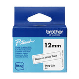 Genuine Brother BTAG-231 Black on white 12mm Label Tape Cartridge
