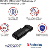 Verbatim USB  Drive|Memory Stick|Pendrive - 32GB 64GB PinStripe Various Colours