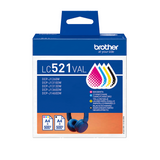Genuine Brother LC521, 4 Colour Multipack Ink Cartridges, LC-521VAL