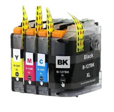 4 Compatible Multipack Ink Cartridges Replaces For Brother LC127XLVALBP, NON-OEM