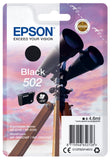 Genuine Epson 502, Binoculars Black Ink Cartridge, T02V1, (Vacuum Sealed)
