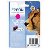 Genuine Epson T0713, Cheetah Magenta Ink Cartridge, TO712,  Vacuum Sealed