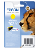 Genuine Epson T0714, Cheetah Yellow Ink Cartridge, TO714, (C13T07144012)