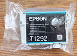 Genuine Epson T1292, Apple Cyan Ink Cartridge, C13T12924012 NO BOX