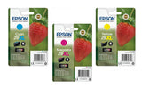 Epson 29XL Strawberry 3-colour Ink Cartridges, T2992, T2993, T2994, (Vacuum Sealed)