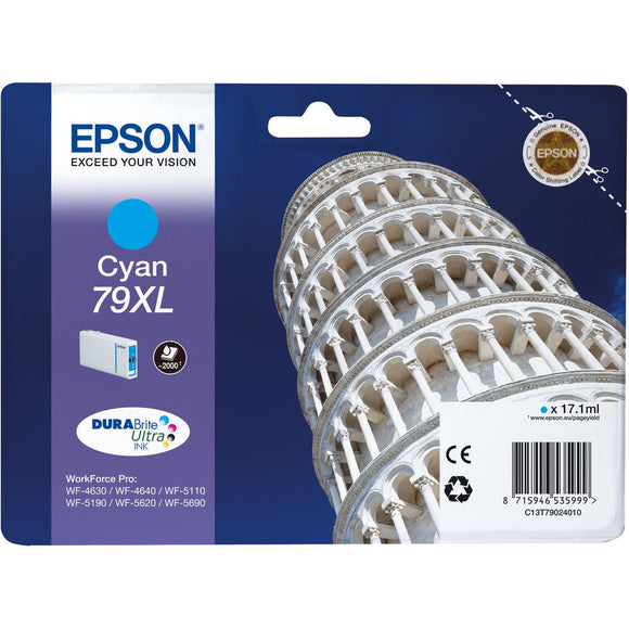 Genuine Epson 79XL Cyan High Capacity Ink Cartridge (C13T79024010)