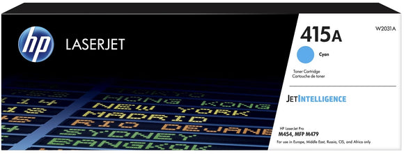 Genuine HP 415A Cyan Toner Cartridge ‑ (W2031A)