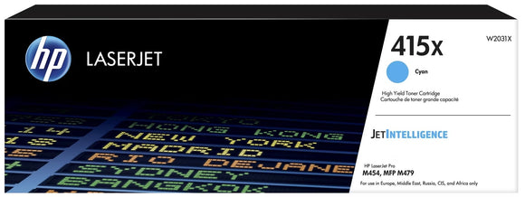 Genuine HP 415X Cyan Toner Cartridge ‑ (W2031X)
