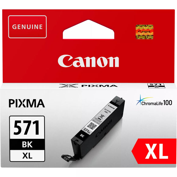 Genuine Canon CLI-571XL High Capacity Black Ink Cartridge, CLI-571XLBK 0331C001