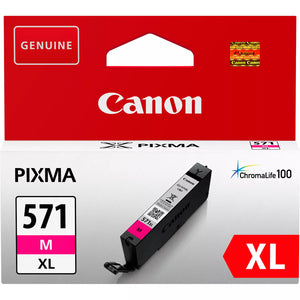 Genuine Canon CLI-571XL, Magenta Ink Cartridge, CLI-571XLM, 0333C001