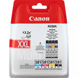 Genuine Canon CLI-581XXL MultiPack Ink Cartridges, CLI-581XXL BK/C/M/Y 1998C007