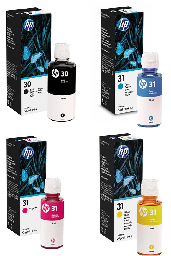 Genuine HP 31, Multipack Ink Bottle Cartridge 1VU26AE, 1VU27AE, 1VU28AE ,1VU29AE