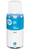 Genuine HP 31 Smart Tank Cyan ink bottle, 1VU26, 1VU26AE, 70ml
