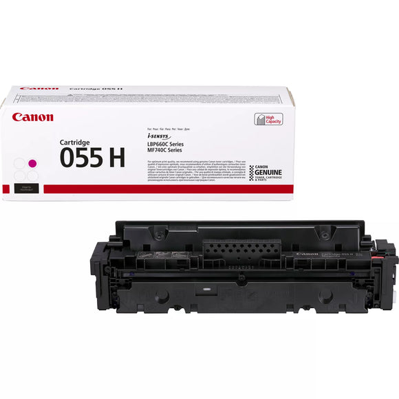 Genuine Canon 055 H, High Capacity Magenta Toner Cartridge, 3018C002
