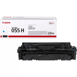 Genuine Canon 055 H, High Capacity Cyan Toner Cartridge, 3019C002