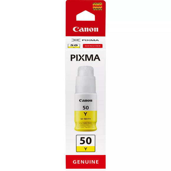 Genuine Canon GI50Y, Yellow Ink Bottle, GI-50Y, 3405C001