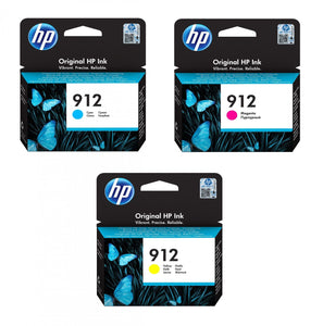Genuine HP 912, Multipack Ink Cartridges, 3YL77AE, 3YL78AE, 3YL79AE