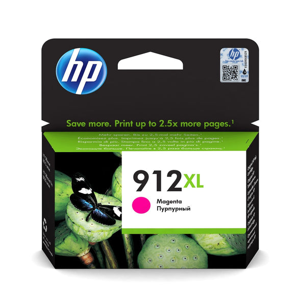 Genuine HP 912XL High Capacity Magenta Ink Cartridge, 3YL82AE