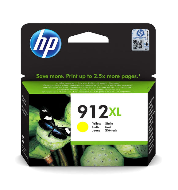 Genuine HP 912XL, High Capacity Yellow Ink Cartridge, 3YL83AE