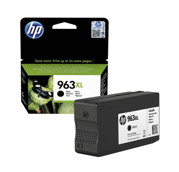 Genuine HP 963XL Black High Capacity Ink Cartridge, 3JA30AE