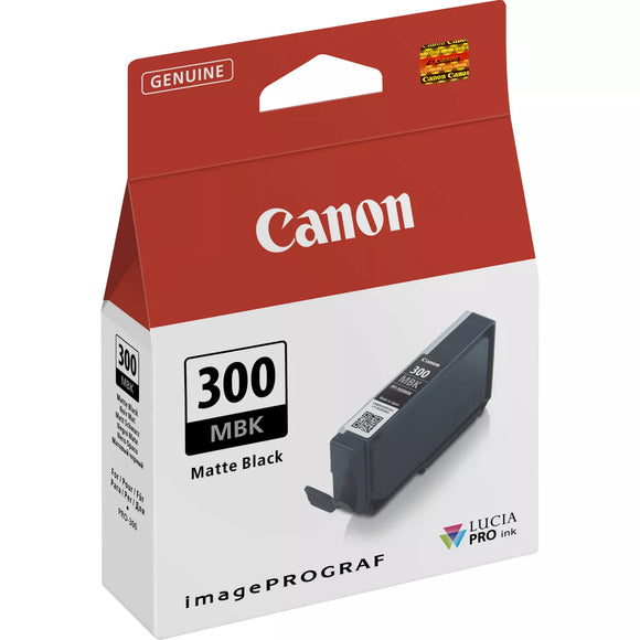 Genuine Canon PFI300MBK, Matte Black Ink Cartridge, PFI-300MBK, 4192C001