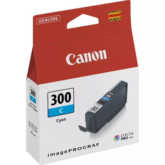 Genuine Canon PFI300C, Cyan Ink Cartridge, PFI-300C, 4194C001