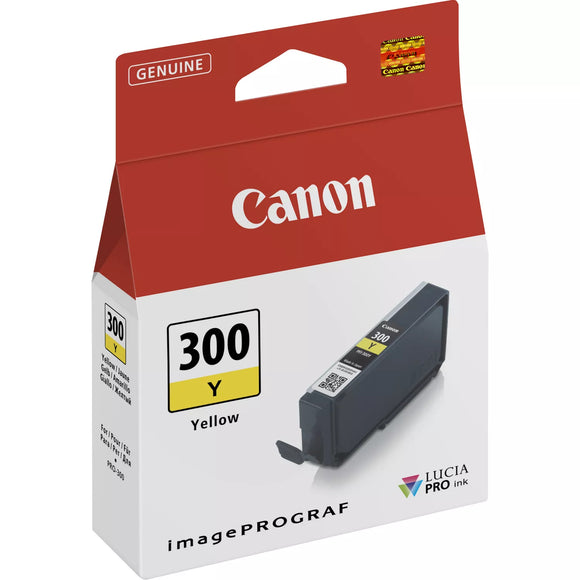 Genuine Canon PFI300Y, Yellow Ink Cartridge, PFI-300Y, 4196C001