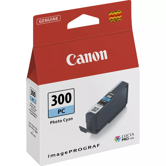 Genuine Canon PFI300PC, Photo Cyan Ink Cartridge, PFI-300PC, 4197C001